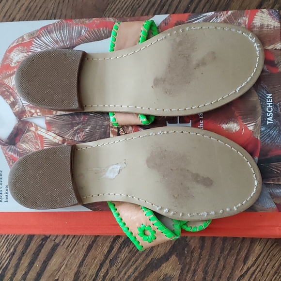 JACK ROGERS SANDALS TAN & GREEN sz 8 M - Picture 5 of 9